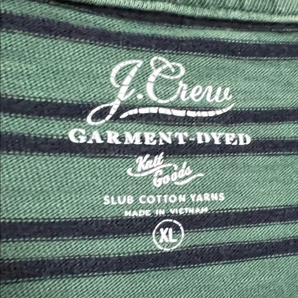 Preppy‎ J. Crew Green Striped Polo Shirt Men's Size XL Short Sleeve Classic